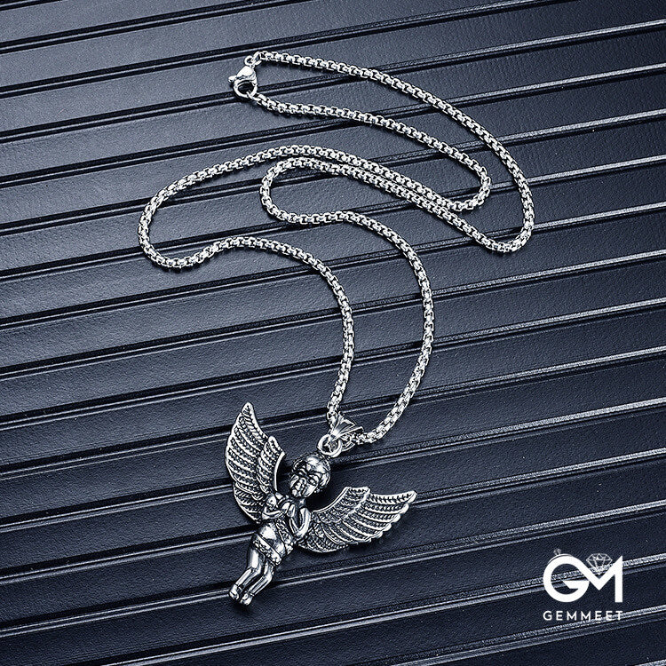 Titanium Steel Lucky Angel Necklace