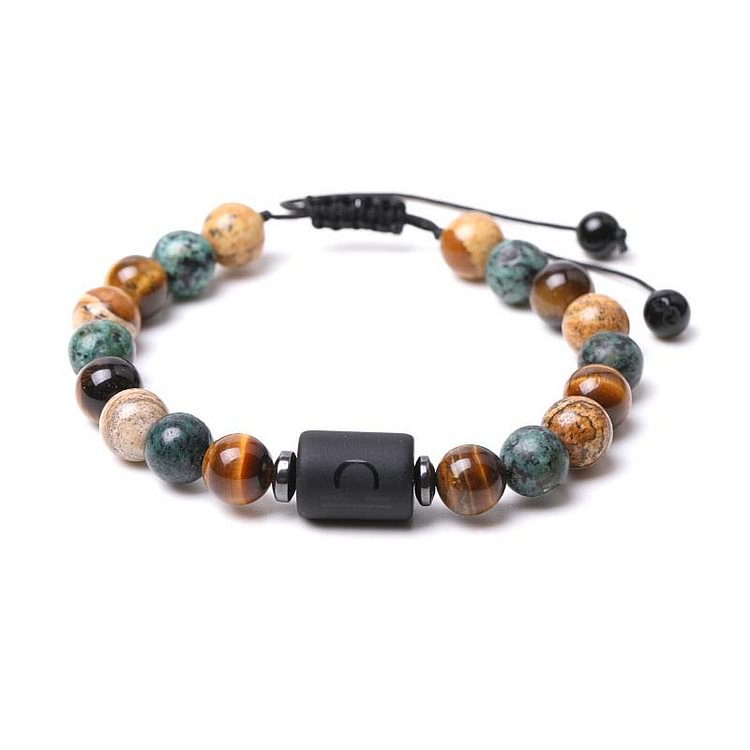 Tiger Eye Picture Jasper Zodiac Bracele