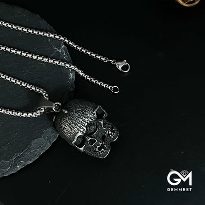 Double-sided One-eyed Ghost Skull Pendant