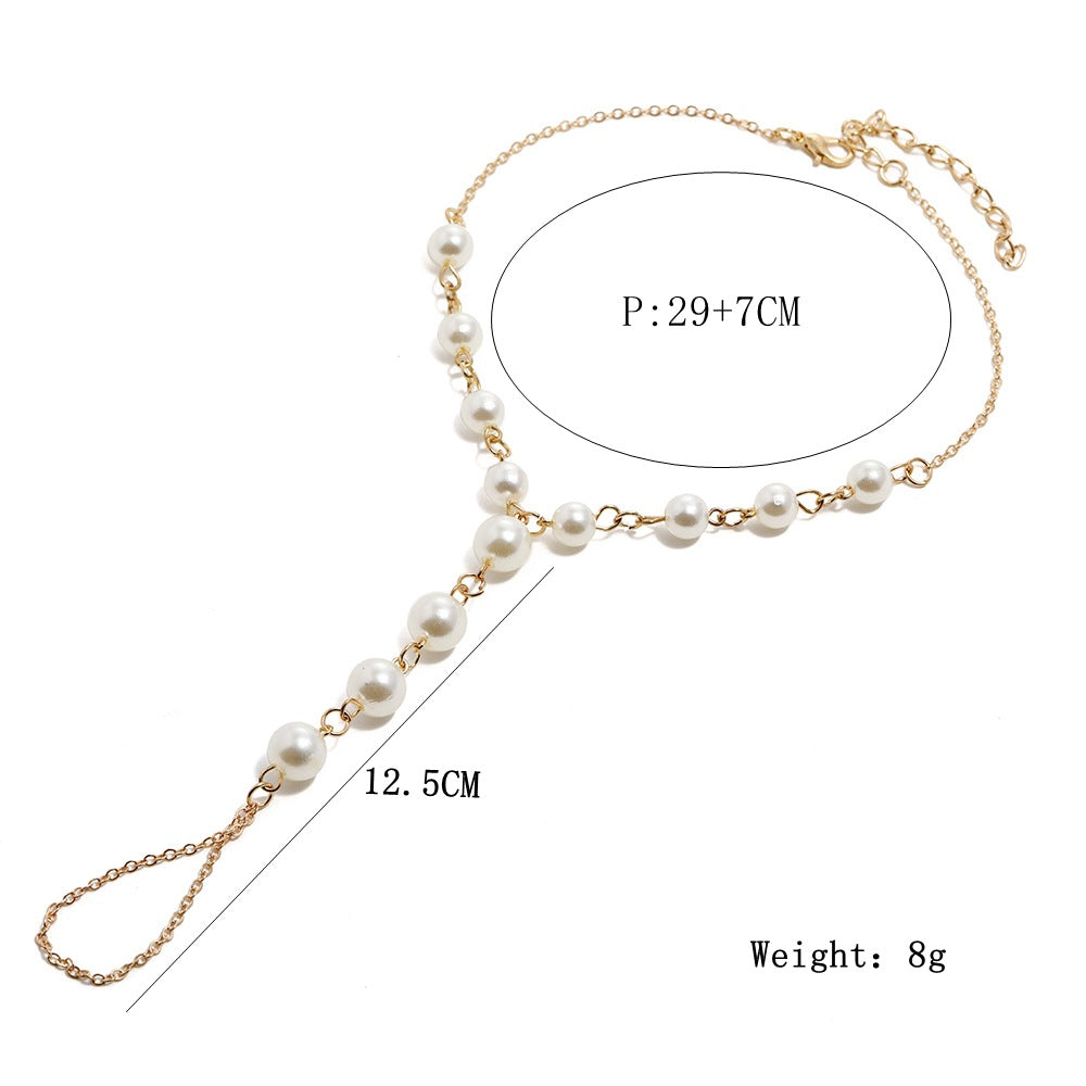 Bohemia Beach Organic Pearl Chain Anklet