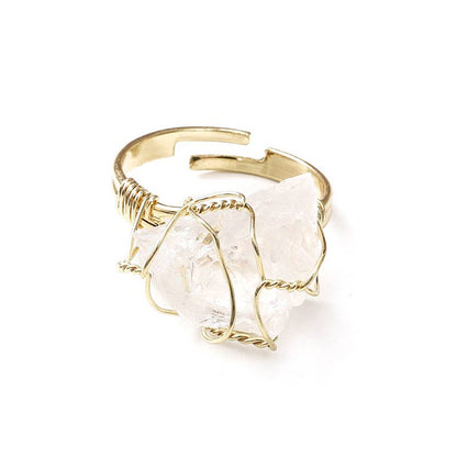 Natural Crystal Irregular Ring