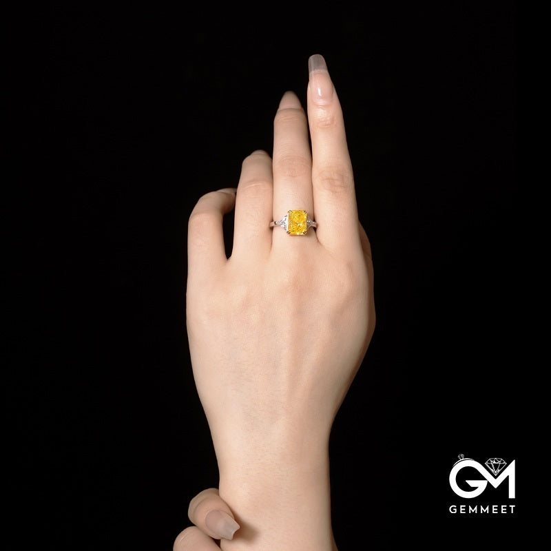 Yellow White Zircon French Ring