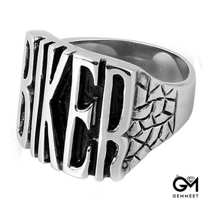 Motorcycle Wind English Stainless Steel Ring