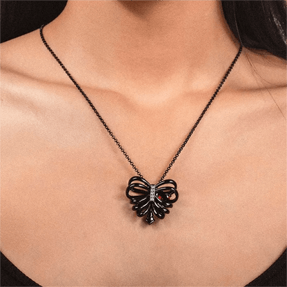 Women's Black Gothic Rib Cage Necklace