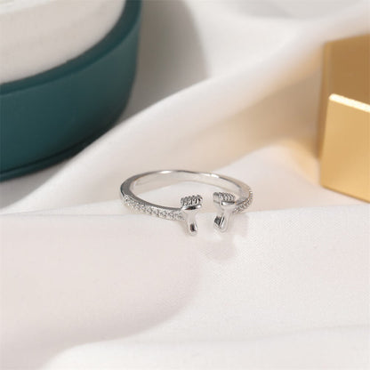 Cute Baby Feet Shape Adjustable Ring