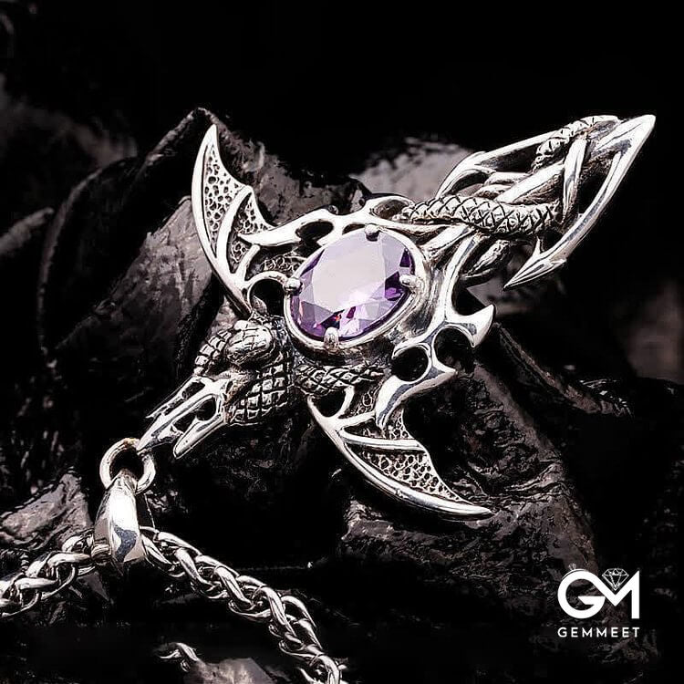 The Dragon Spirit  Amethyst Vintage Necklace