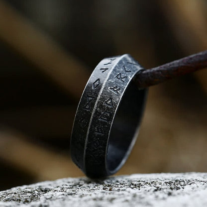 "War God" - Rune Norse Engraved Words Viking Ring