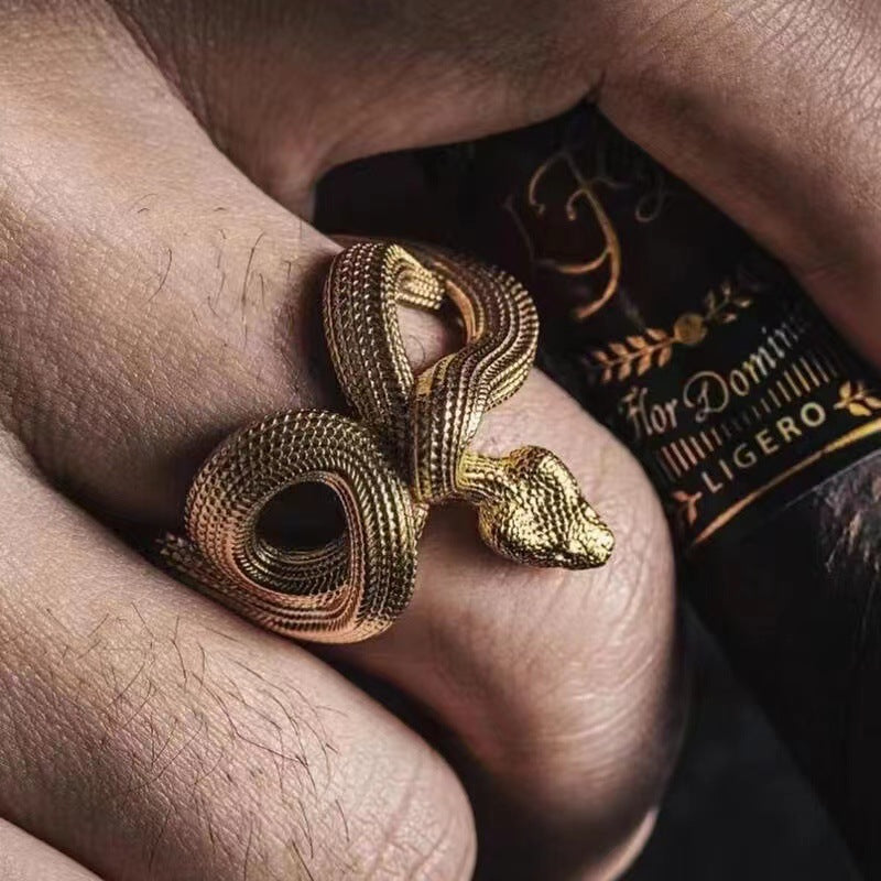 Men's Vintage Golden Pit Viper Ring