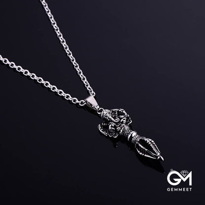 Stainless Steel Diamond Pestle Necklace for Men