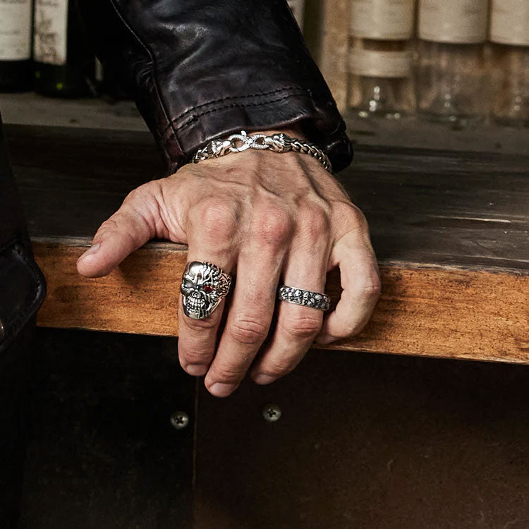 Men's Vintage High Street Skull Sterling Silver Rings