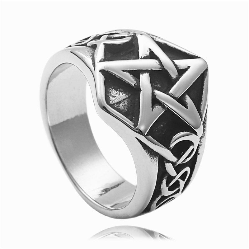 Retro Trendy Men's Pentagram Ring