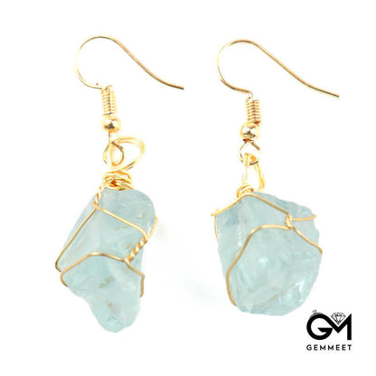 Golden Winding Agate Earrings