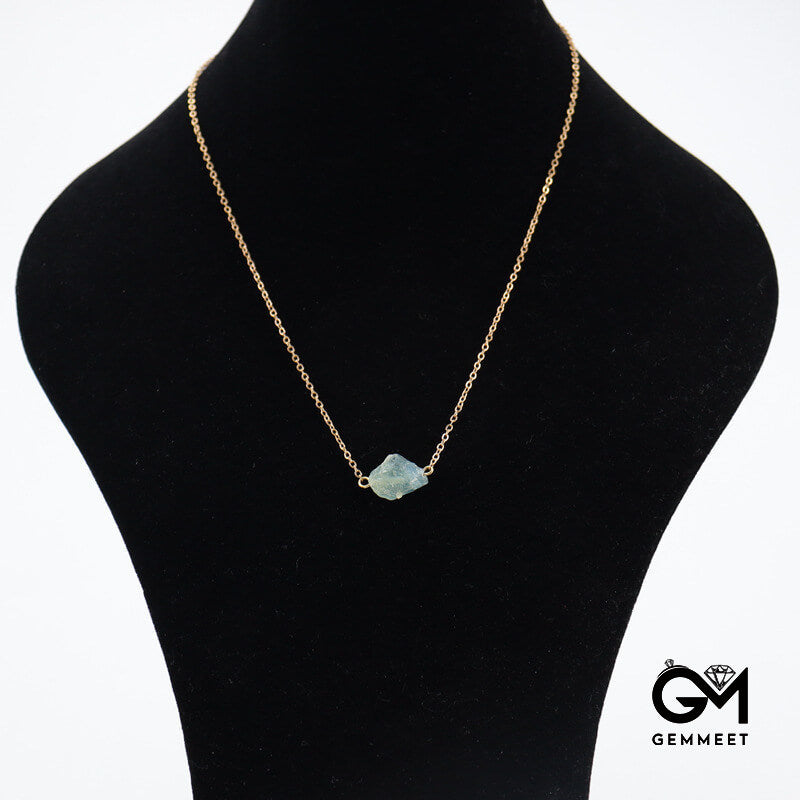 Simple Crystal Ore Pendant Necklace