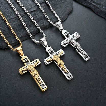 Catholic Jesus Christ Cross Crucifix Necklace