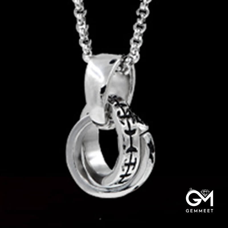 Three Rings Stainless Steel Loop Necklace