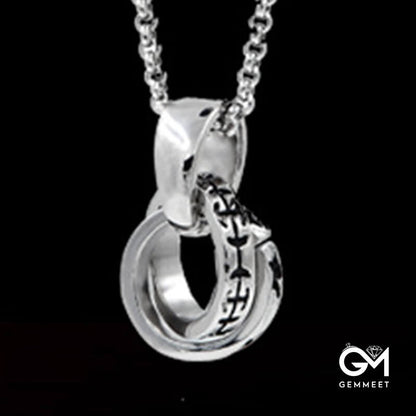 Three Rings Stainless Steel Loop Necklace