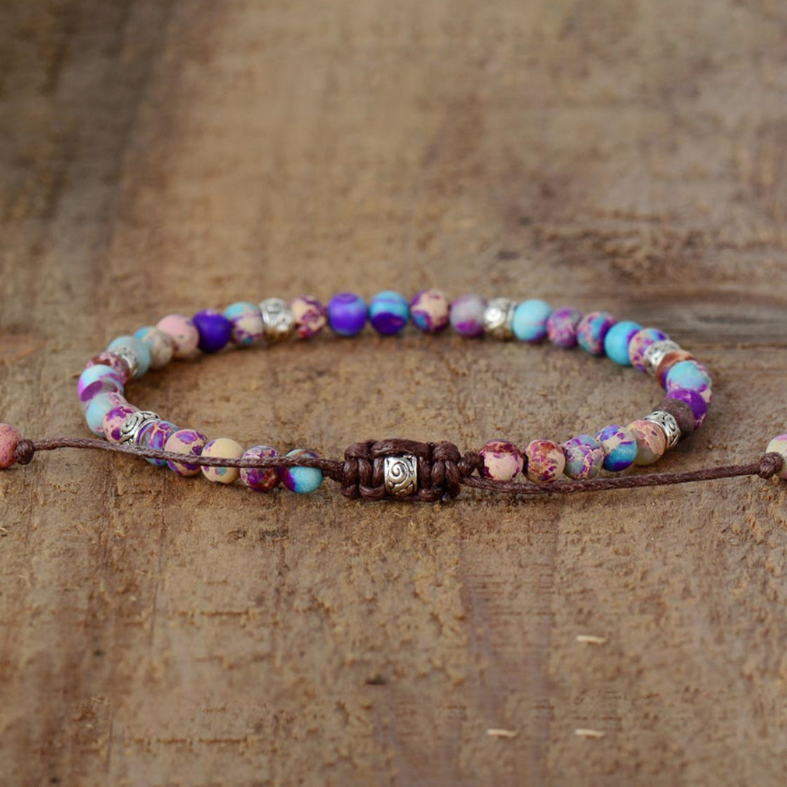 Imperial Stone Beads Hand-Woven Bracelet