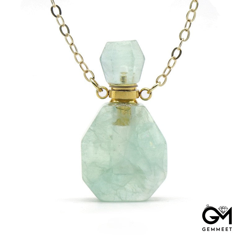 Fluorite Wishing Bottle Pendant Necklace