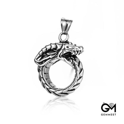 Ouroboros Titanium Steel Pendant Necklace