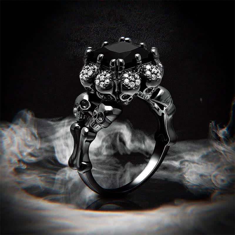 Gothic Shiny Dark Skull Ring