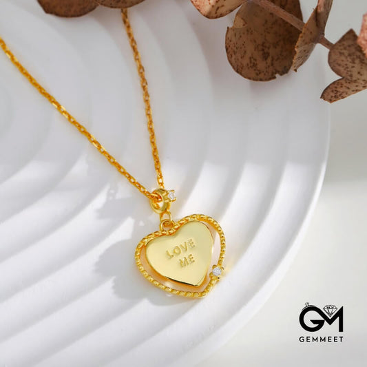 S925 Sterling Silver Lace Love Me Gold Necklace