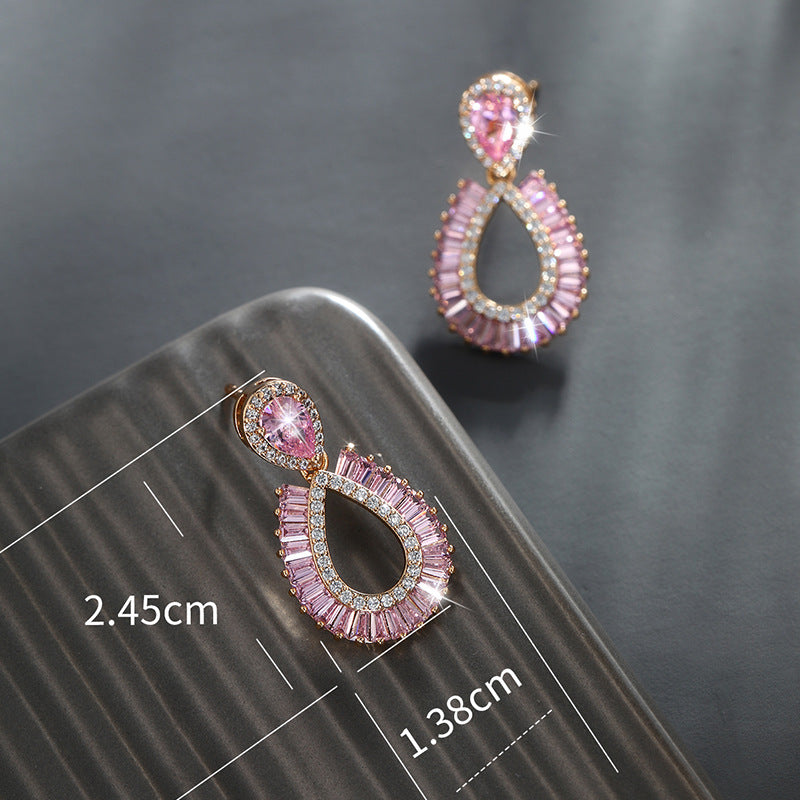 Retro Temperament Artificial Gemstone Drop Earrings