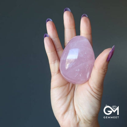 Easter Rose Quartz Dancing Star Crystal Egg