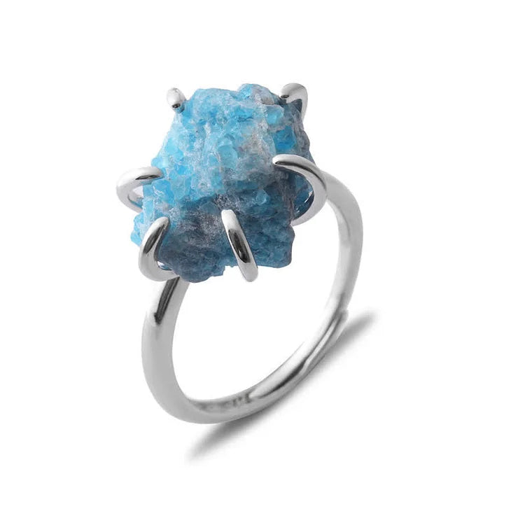 Six Claws Natural Crystal Adjustable Ring