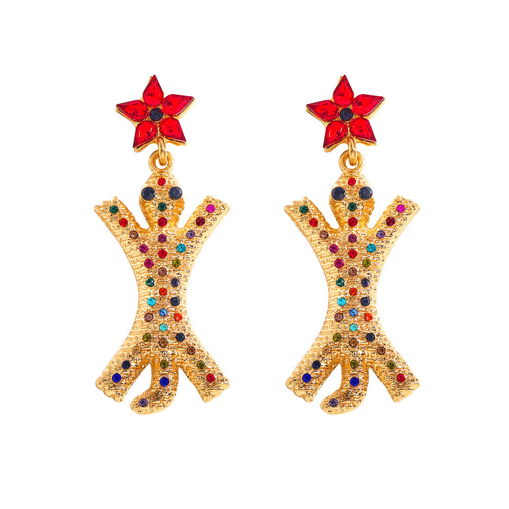 Animal Creative Alloy Inlaid Zircon Turtle Star Earrings