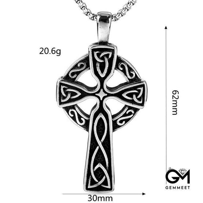 Vintage Viking Celtic Knot Cross Necklace