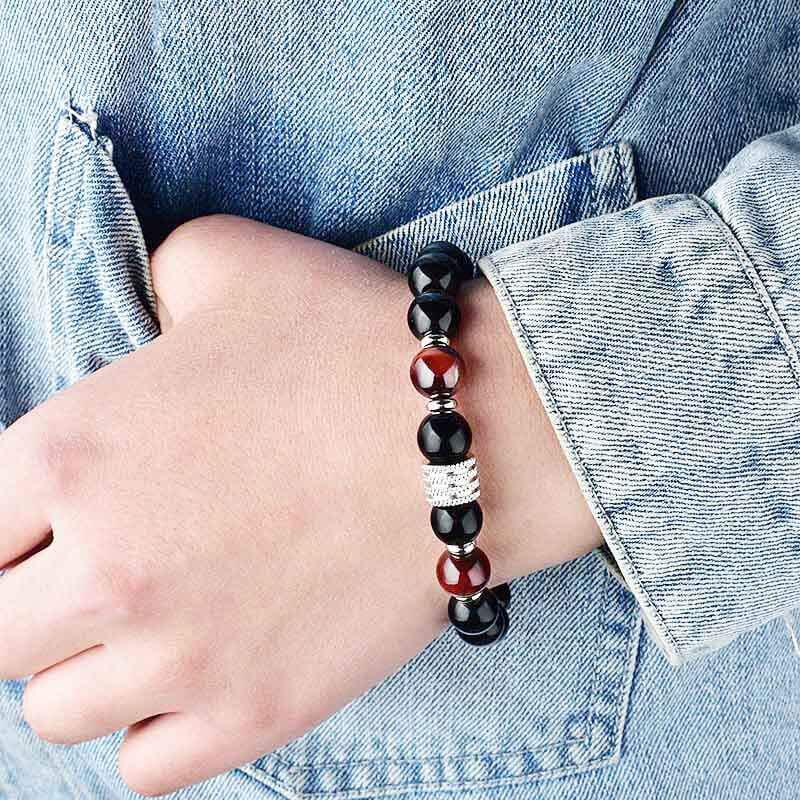 Tiger Eye With Obsidian Protection Bracelet