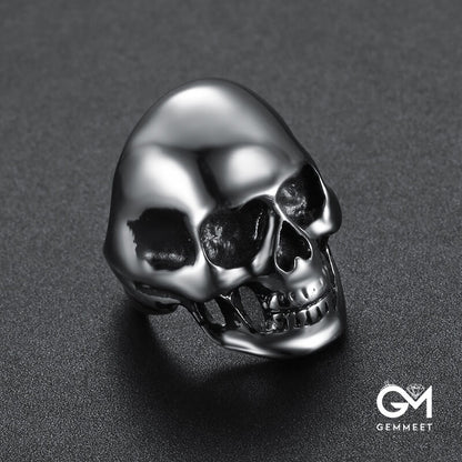 Stainless Steel Gold Black Skull Ring