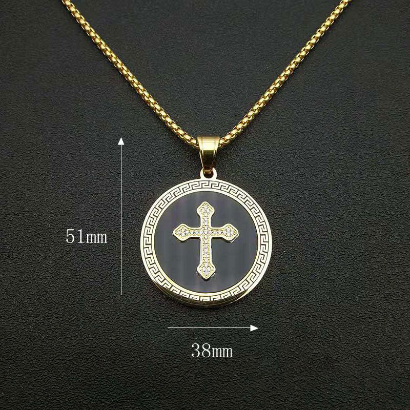 Hip Hop Cross Gold Plated Copper Micropaved Zirconia Pendant