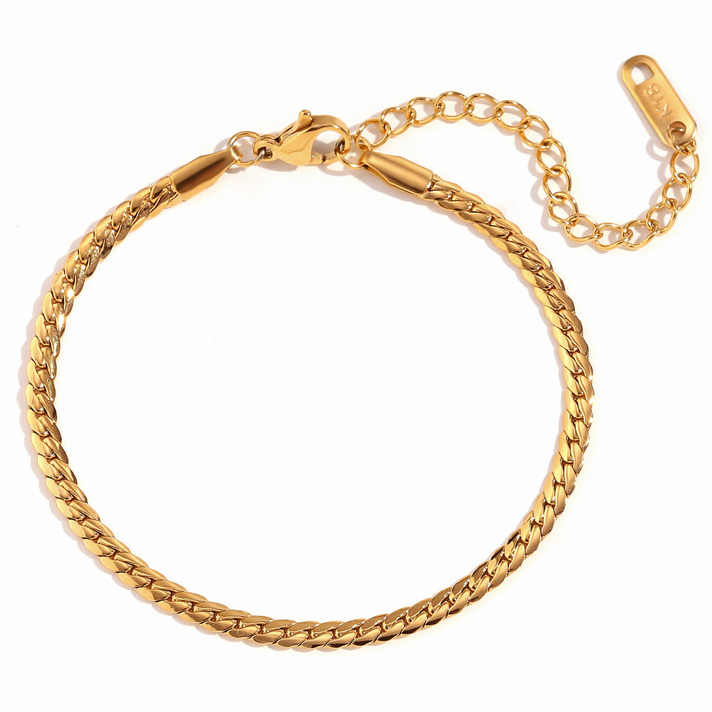 Stainless Steel Gold Plated Fine Throw Bracelet