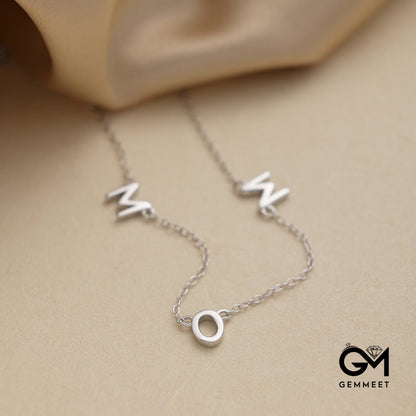 S925 Sterling Silver Simple Mother's Day Glossy Necklace