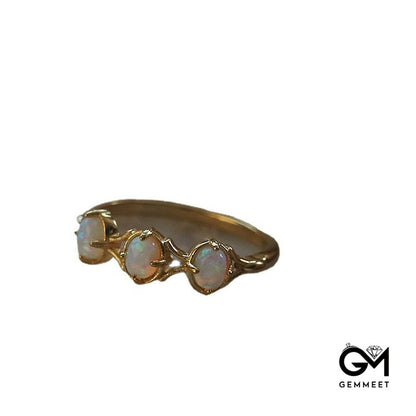 Vintage Three Opal Gold-plated Rings