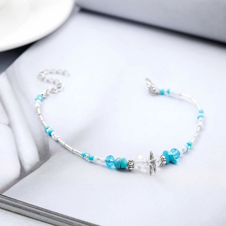 Turquoise Starfish Wave Charm Bracelet Anklet