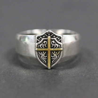 Vintage Men'S Hip Hop Cross Lotus Ring