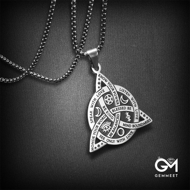 Viking Witch Celtic Knot Pendant Necklace