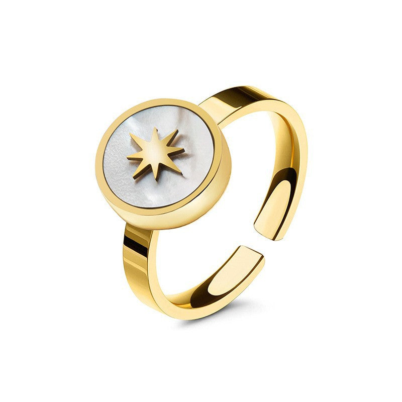 Bohemia Hexagram Shell Adjustable Ring