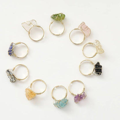 Natural Crystal Irregular Ring