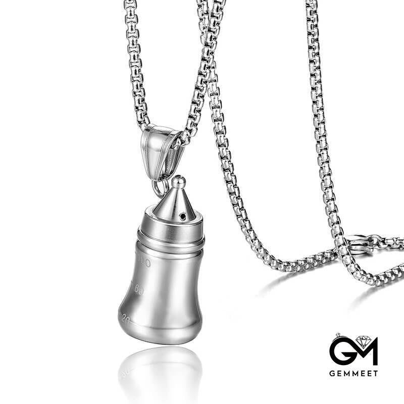 Titanium Steel Perfume Bottle Necklace