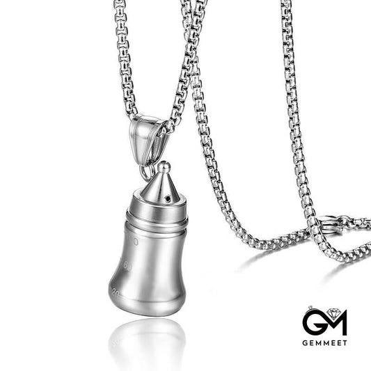 Titanium Steel Perfume Bottle Necklace