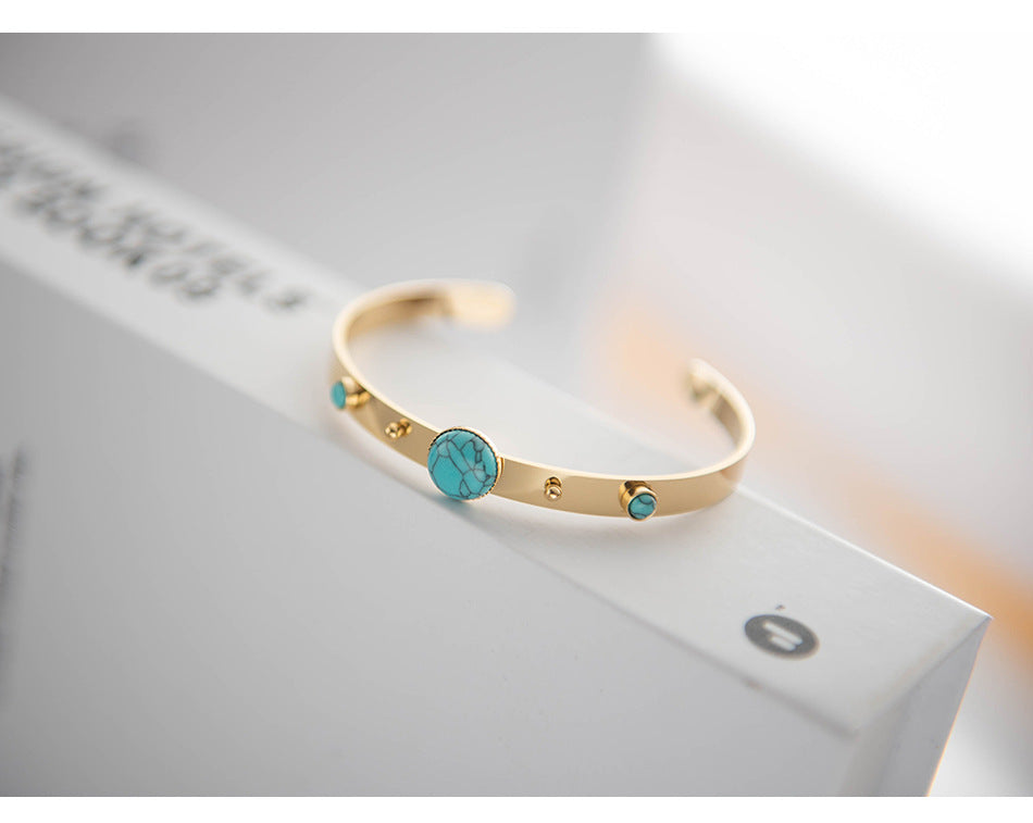 Bohemia Minimalism Turquoise Bangle Bracelet