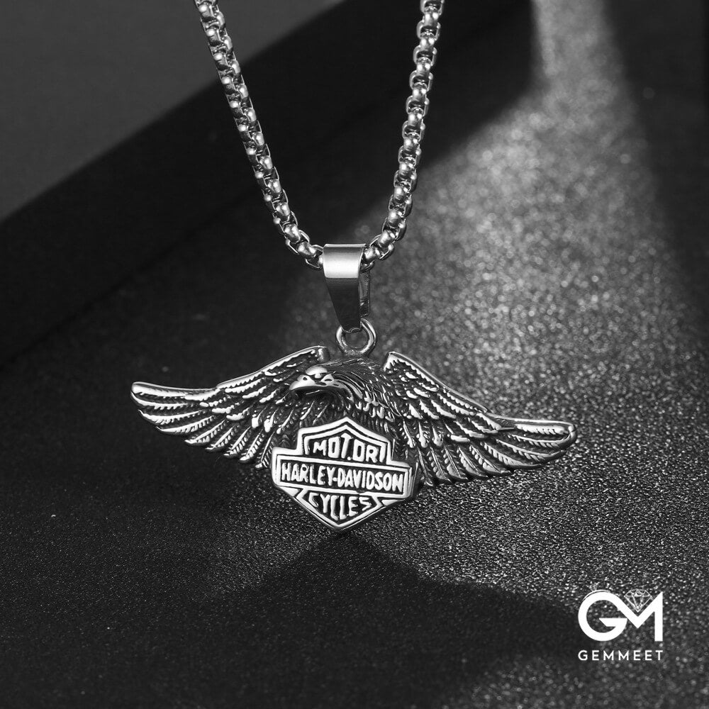 Vintage Eagle Wings Titanium Steel Necklace