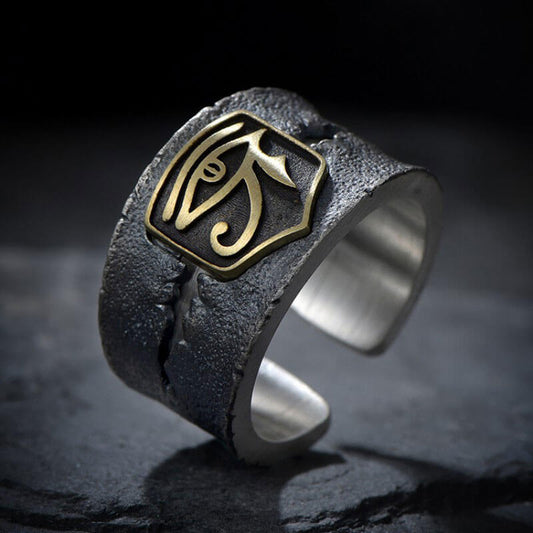 Men's Hippop Retro Eye of God Horus Adjustable Ring