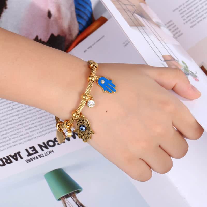 Hamsa With Evil Eye Protection Bracelet