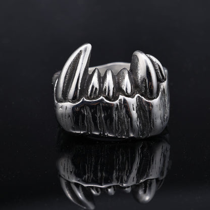 Punk Seal Skull Personality Tooth Ring