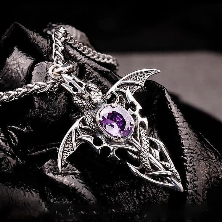 The Dragon Spirit - Amethyst Vintage Necklace