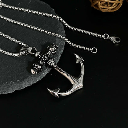 Men's Skull Anchor Dark Unisex Trendy Street Necklace